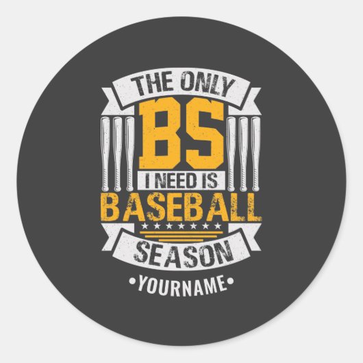 Funny Baseball Sarcasm Ronde Sticker (Voorkant)