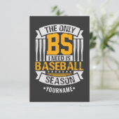 Funny Baseball Sarcasm RSVP Kaartje (Staand voorkant)