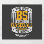 Funny Baseball Sarcasm Sparkling Wijnetiket (Enkel label)