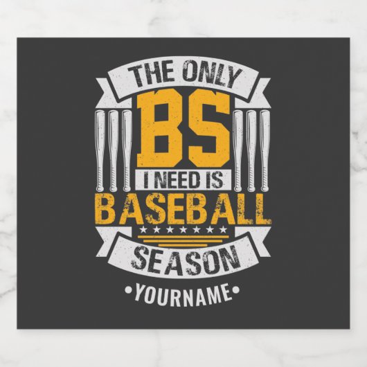 Funny Baseball Sarcasm Sparkling Wijnetiket (Enkel label)