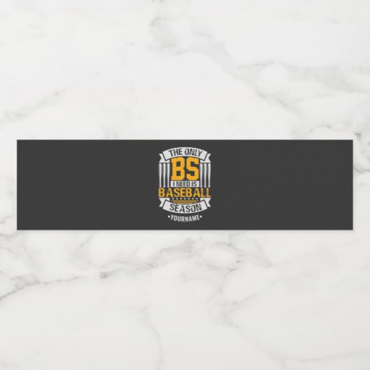 Funny Baseball Sarcasm Waterfles Etiket (Enkel label)