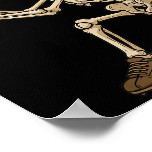 Funny Baseball Skeleton Ice Cream Drip Baseball Bo Poster (Hoek)