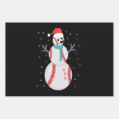 Funny Baseball Snowman Kerstmis Nieuwjaar Inpakpapier Vel (Voorkant)
