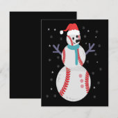 Funny Baseball Snowman Kerstmis Nieuwjaar Notitiekaartje (Voorkant / Achterkant)