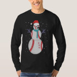 Funny Baseball Snowman Kerstmis Nieuwjaar T-shirt<br><div class="desc">grappig,  kerstmis,  newyear,  vakantie,  winter,  familie,  santa,  sneeuwman,  honkbal,  cadeau</div>