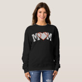 Funny Baseball Softball Ball Mom Heart Love Trui (Voorkant volledig)