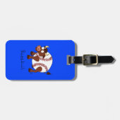 Funny Baseball Sport Kinder Cartoon Dier Bagagelabel (Voorkant horizontaal)