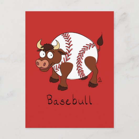 Funny Baseball Sport Kinder Cartoon Dier Briefkaart (Voorkant)
