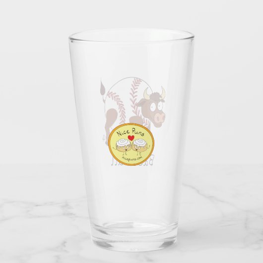 Funny Baseball Sport Kinder Cartoon Dier Glas (Achterkant)