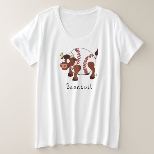 Funny Baseball Sport Kinder Cartoon Dier Grote Maat T-shirt (Design voorkant)