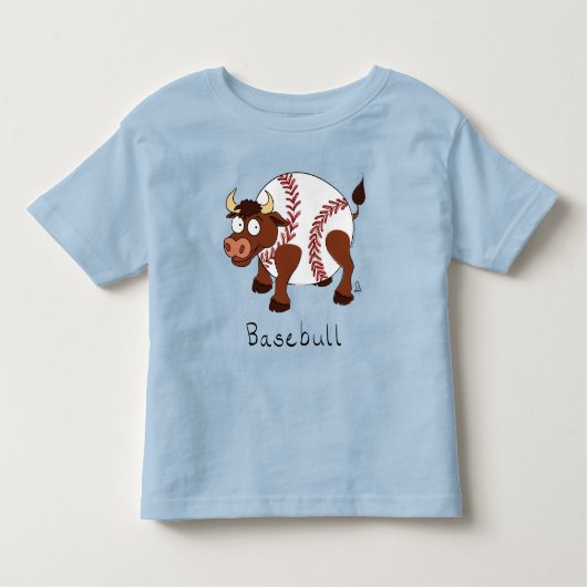 Funny Baseball Sport Kinder Cartoon Dier Kinder Shirts (Voorkant)