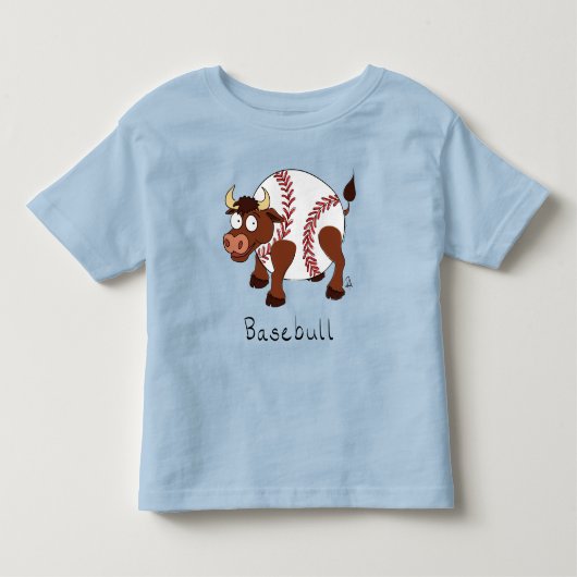 Funny Baseball Sport Kinder Cartoon Dier Shirts (Voorkant)