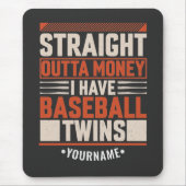 Funny Baseball Twin Parent Gift Muismat (Voorkant)