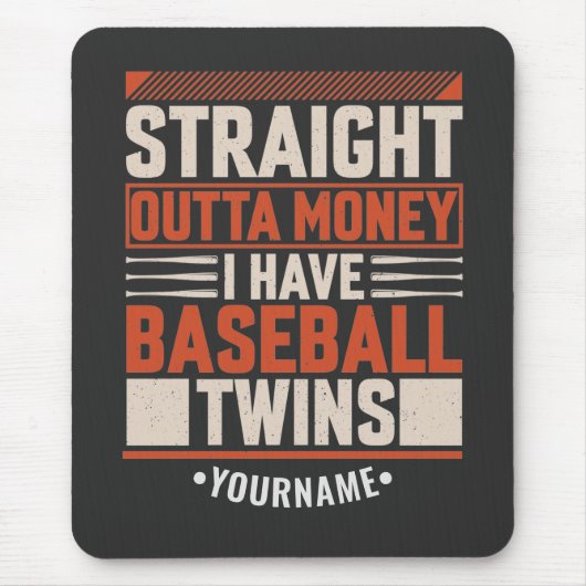 Funny Baseball Twin Parent Gift Muismat (Voorkant)