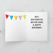 Funny baseball-verjaardagskaart kaart (Binnen)