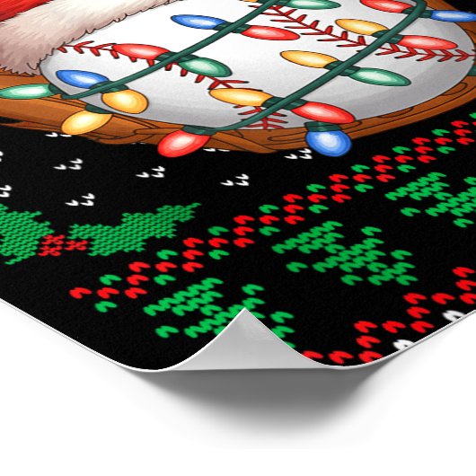 Funny Baseball Xmas Boys Men Women Kids Ugly Chris Poster (Hoek)