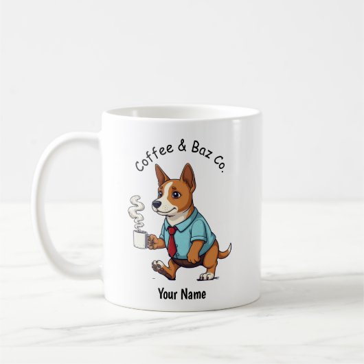 Funny Basenji Dog Business Suit Coffee  Koffiemok (Links)