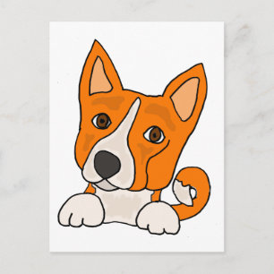 Funny Basenji Puppy Dog Art Briefkaart