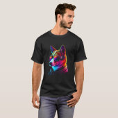 Funny BasenjiDog owner Vaporwave Notorious DJ T-shirt (Voorkant volledig)