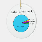 Funny Basic Human Needs voor computerliefhebbers Keramisch Ornament (Links)
