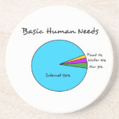 Funny Basic Human Needs voor computerliefhebbers Zandsteen Onderzetter (Voorkant)