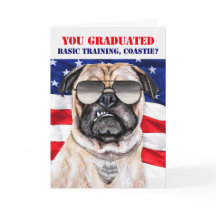 Funny Basic Training Pug Dog Coast Guard Afstudere
