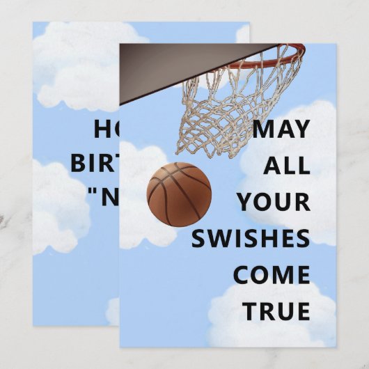 Funny Basketball Birthday Kaart (Voorkant / Achterkant)