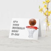 Funny Basketball Birthday Kaart (Gele Bloem)