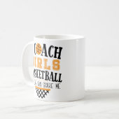 Funny Basketball Coach Coffee Mok Girls Coaching (Voorkant links)