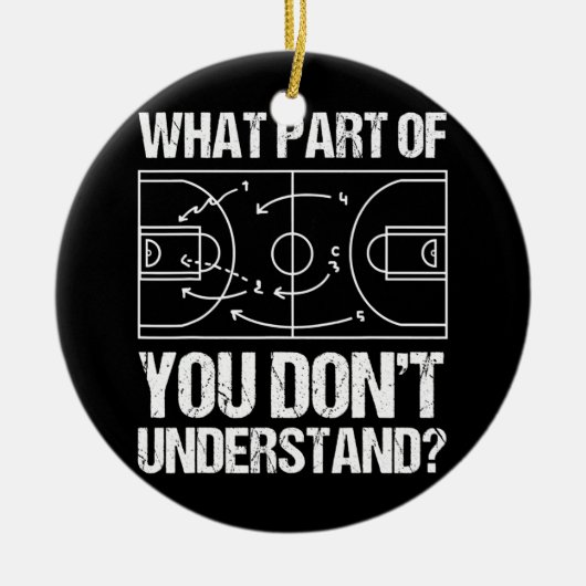 Funny Basketball Coach Design Mannen Vrouwenspel Keramisch Ornament (Voorkant)