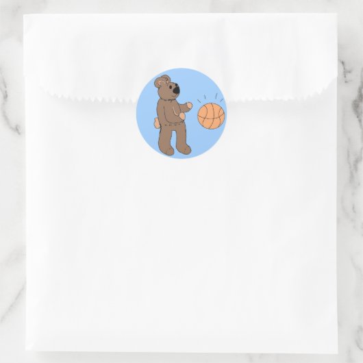 Funny Basketball Design Ronde Sticker (Tas)