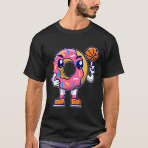 Funny Basketball Donut Gift Boys Girls T-shirt