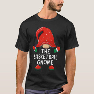 Funny Basketball Gnome Kerstwedstrijd Familie B T-shirt