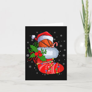Funny Basketball in kerstSokken Santa Basketba Kaart