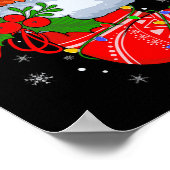 Funny Basketball in kerstSokken Santa Basketba Poster (Hoek)