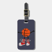 Funny Basketball in Red High Topjes Cartoon Bagagelabel (Voorkant verticaal)