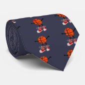 Funny Basketball in Red High Topjes Cartoon Stropdas (Opgerold)