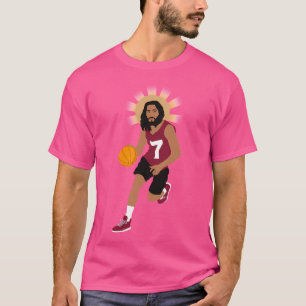 Funny Basketball Jesus denkt aan Christelijke Humo T-shirt