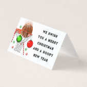 Funny Basketball-kerstkaarten Kaart (Voorkant)