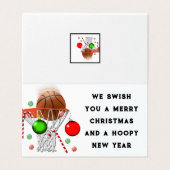Funny Basketball-kerstkaarten Kaart (Buitenkant ongevouwen)