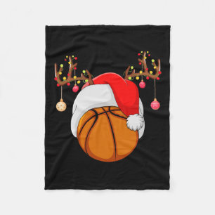 Funny Basketball Lover Reindeer Santa Basketball C Fleece Deken