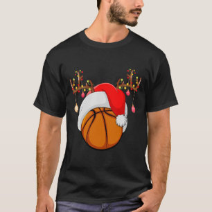 Funny Basketball Lover Reindeer Santa Basketball C T-shirt