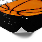 Funny Basketball Reindeer Santa Hat KerstHoli Poster (Hoek)