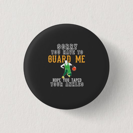 Funny Basketball Ronde Button 3,2 Cm (Voorkant)