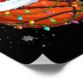 Funny Basketball Santa Hat Xmas Lights Poster (Hoek)