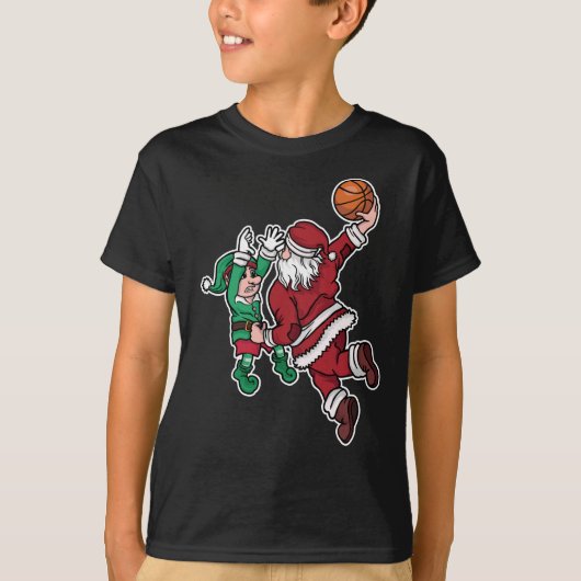 Funny Basketball Santa T-shirt (Voorkant)