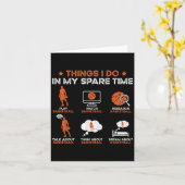 Funny Basketball Things I Do In My Spare Time Bask Kaart (Gele Bloem)