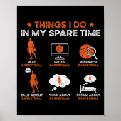 Funny Basketball Things I Do In My Spare Time Bask Poster (Voorkant)