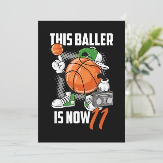 Funny basketbalspeler verjaardag 11 jaar kaart (Staand voorkant)