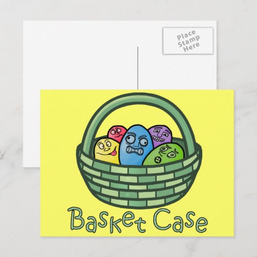 Funny Basketcase Pasen Feestdagenkaart (Voorkant / Achterkant)